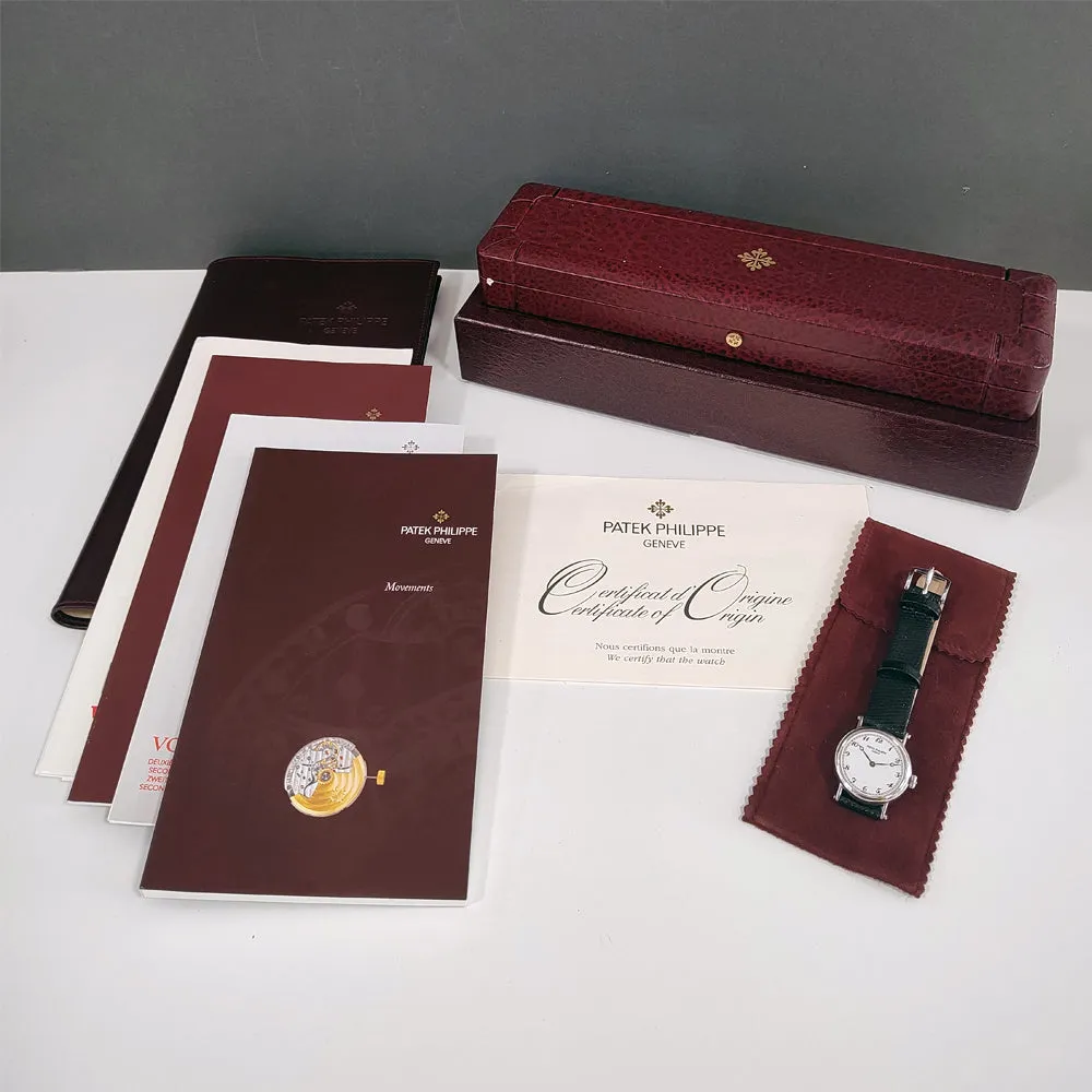 Pre-owned Patek Philippe Calatrava Officer 18ct White Gold Ladies Watch 4860G