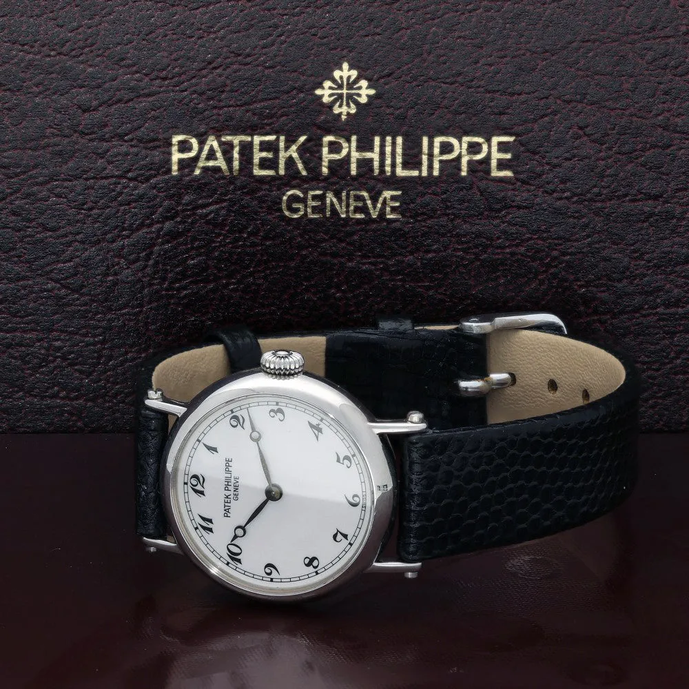 Pre-owned Patek Philippe Calatrava Officer 18ct White Gold Ladies Watch 4860G