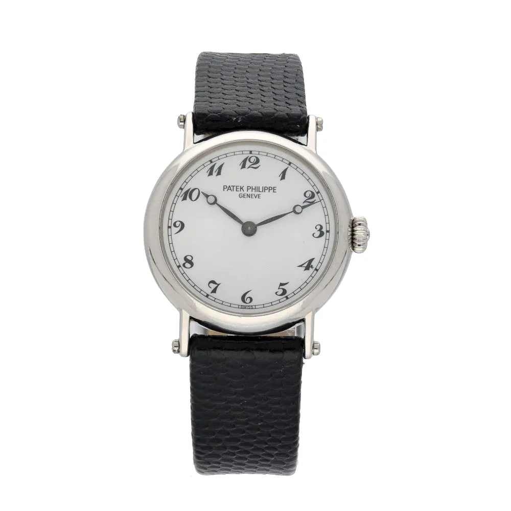 Pre-owned Patek Philippe Calatrava Officer 18ct White Gold Ladies Watch 4860G