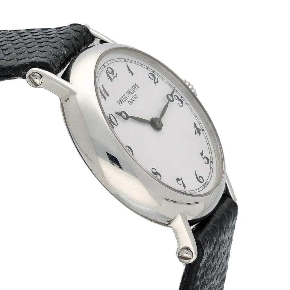Pre-owned Patek Philippe Calatrava Officer 18ct White Gold Ladies Watch 4860G