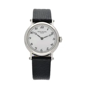 Pre-owned Patek Philippe Calatrava Officer 18ct White Gold Ladies Watch 4860G