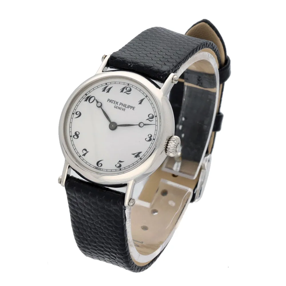 Pre-owned Patek Philippe Calatrava Officer 18ct White Gold Ladies Watch 4860G
