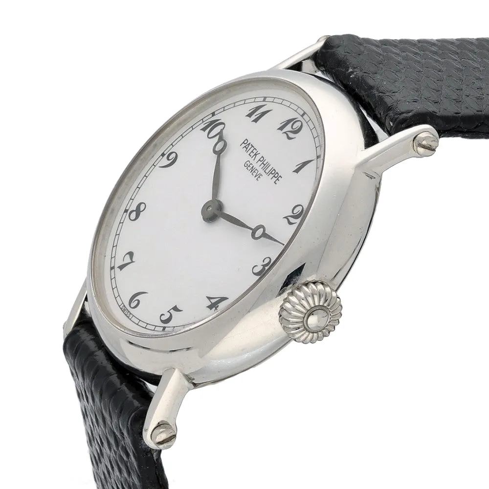 Pre-owned Patek Philippe Calatrava Officer 18ct White Gold Ladies Watch 4860G