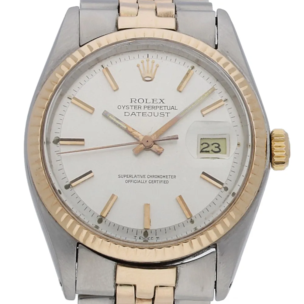 Pre-owned Rolex DateJust 1601 Rose gold Two-Tone Pie-pan 1973