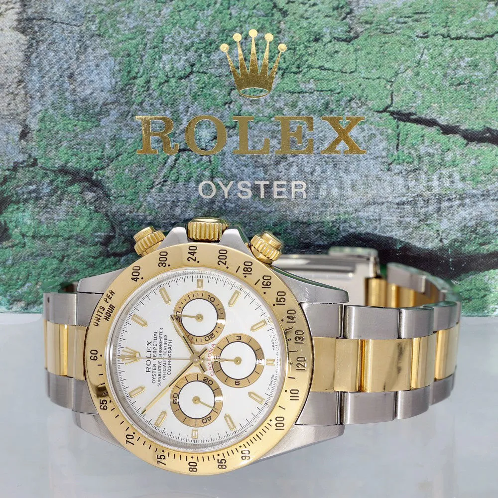 Pre-owned Rolex Daytona 16523 1999 40mm White Dial Two-Tone Automatic Watch