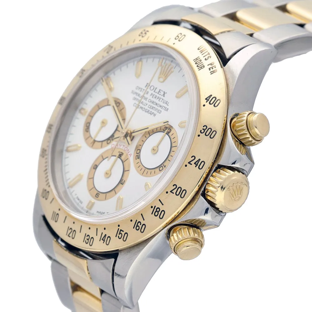 Pre-owned Rolex Daytona 16523 1999 40mm White Dial Two-Tone Automatic Watch