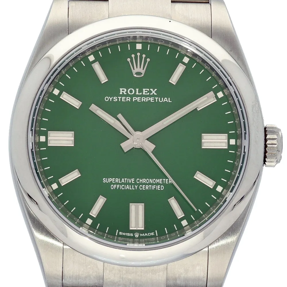 Pre-owned Rolex Oyster Perpetual 36mm Forest Green Dial 2022 126000 Watch