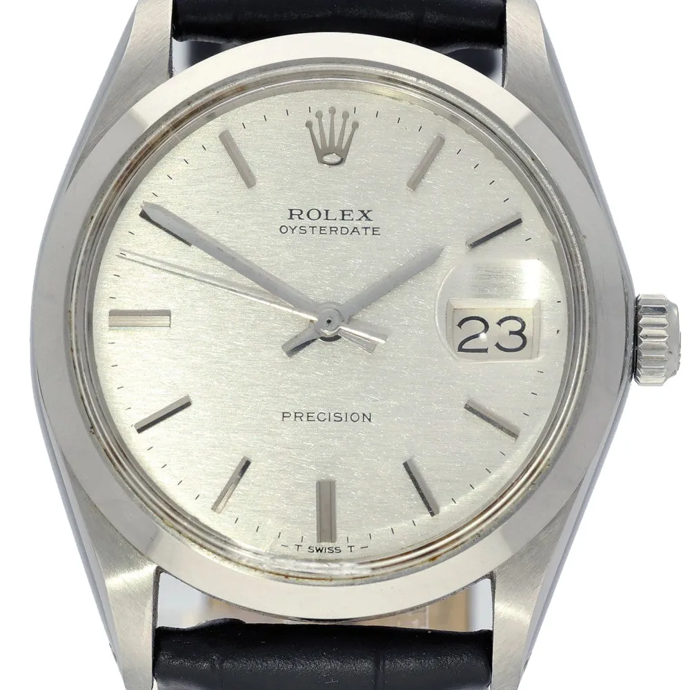 Pre-owned Rolex Oysterdate Precision 6694 Silver Dial Manual Vintage Watch