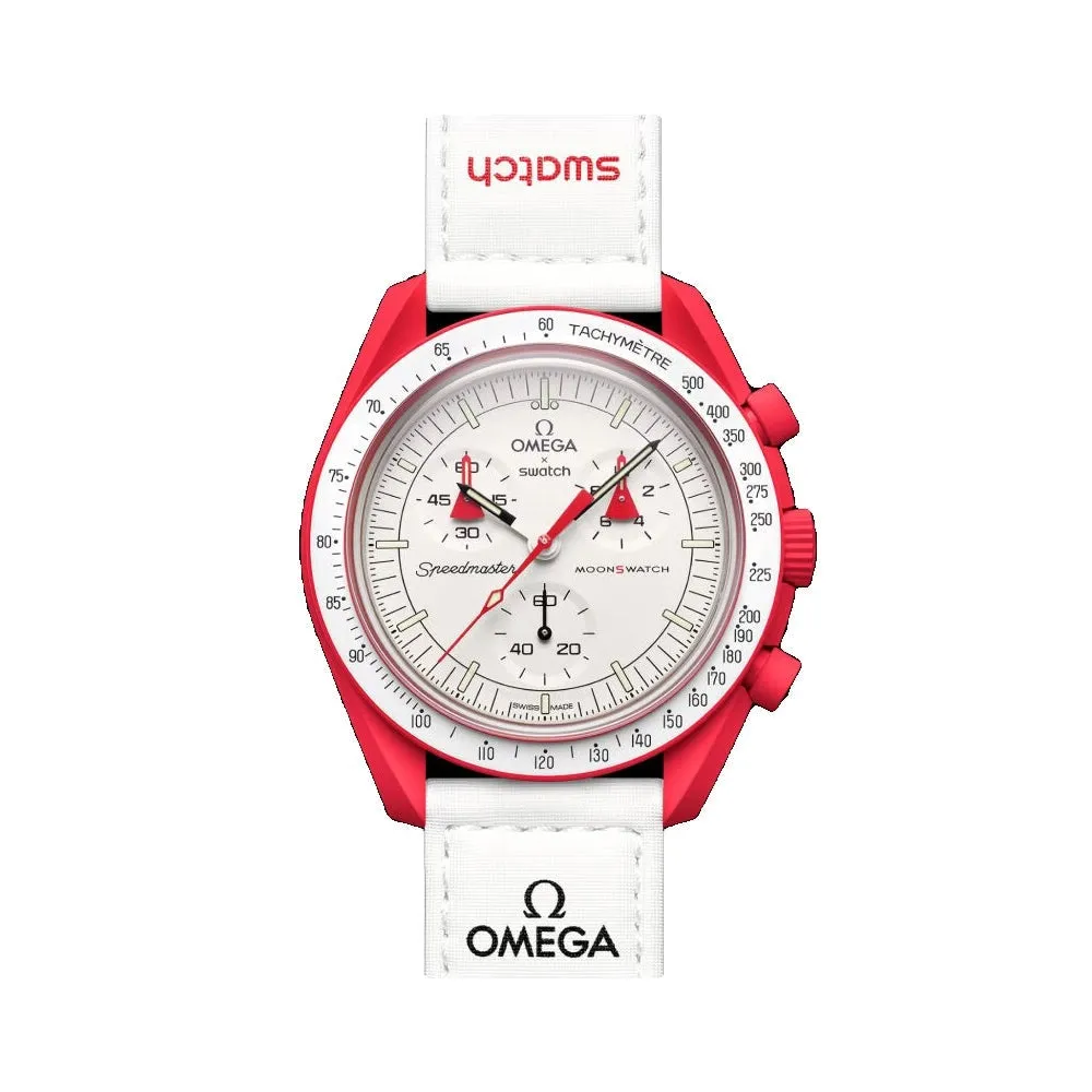 Pre-owned Swatch x Omega Moonswatch Mission to Mars SO33R100