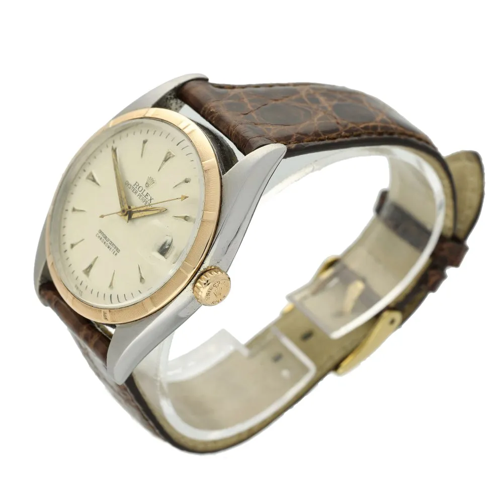 Pre-owned Vintage Rose gold Rolex Date just 1940's Watch