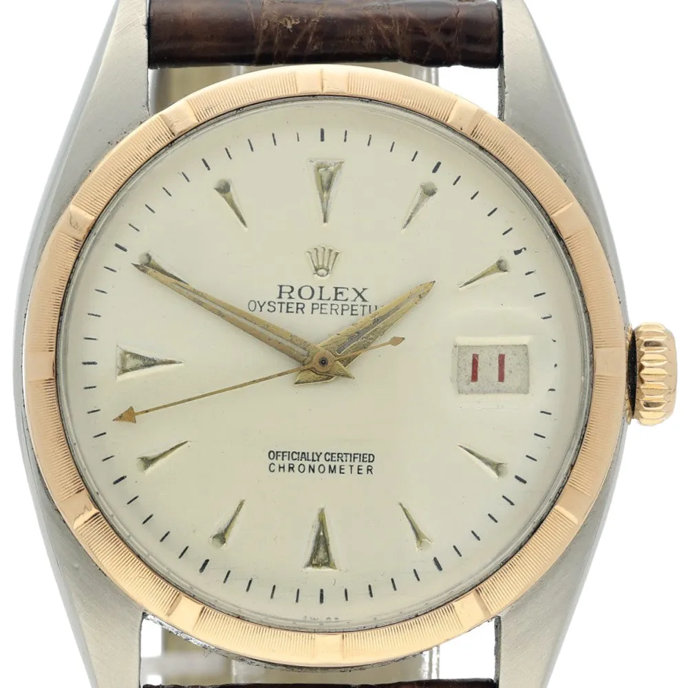 Pre-owned Vintage Rose gold Rolex Date just 1940's Watch