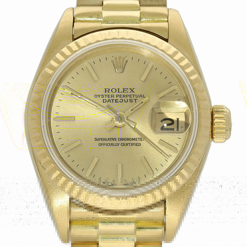 Pre-owned 18ct Yellow Gold Rolex Datejust M#69178  26mm Watch on President Bracelet 1984