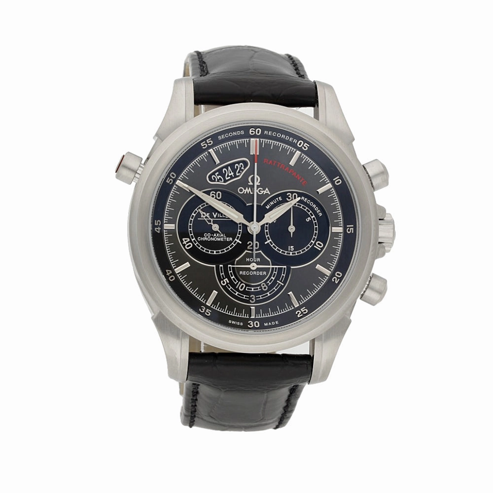 Pre-owned Men's Omega De Ville Chronoscope Co-Axial Rattrapante Strap Watch, 422.13.44.51.06.001