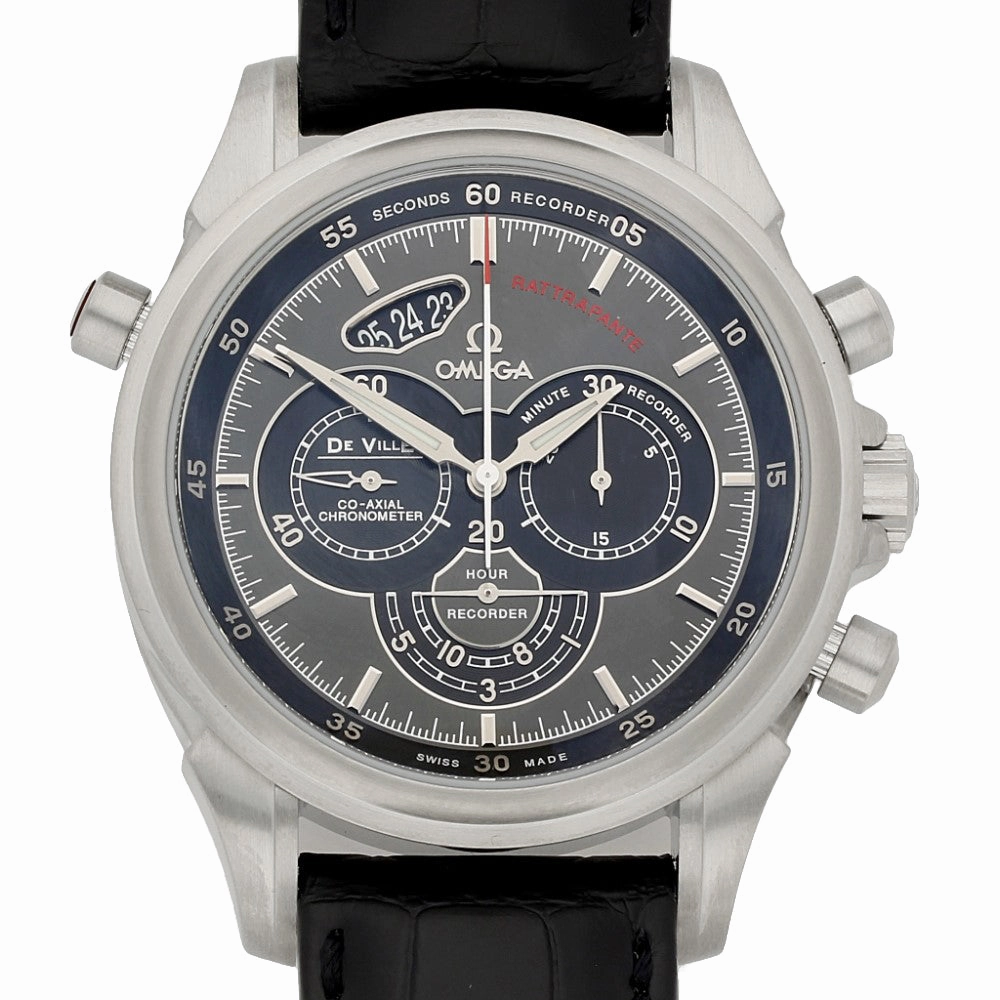 Pre-owned Men's Omega De Ville Chronoscope Co-Axial Rattrapante Strap Watch, 422.13.44.51.06.001