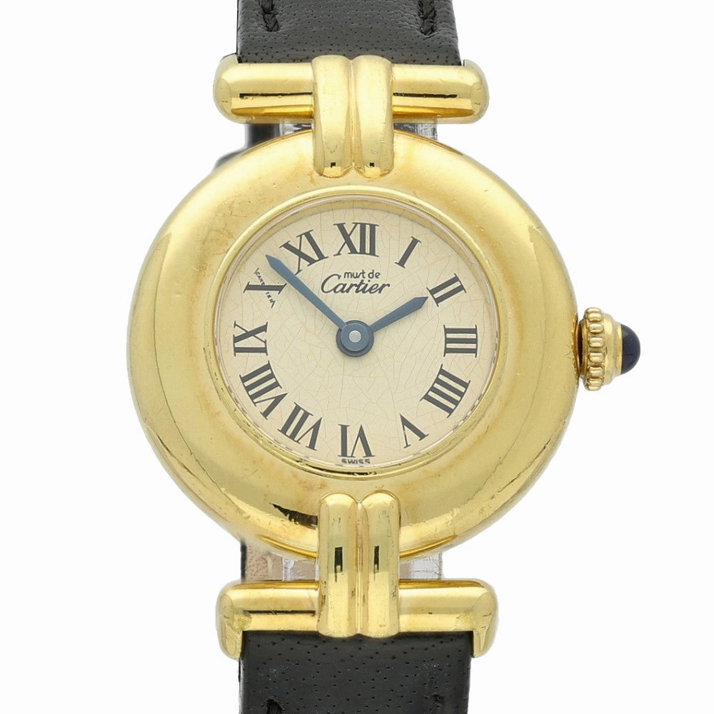 Pre-owned Must De Cartier Gold Plated Quartz Watch Boxed M#590002
