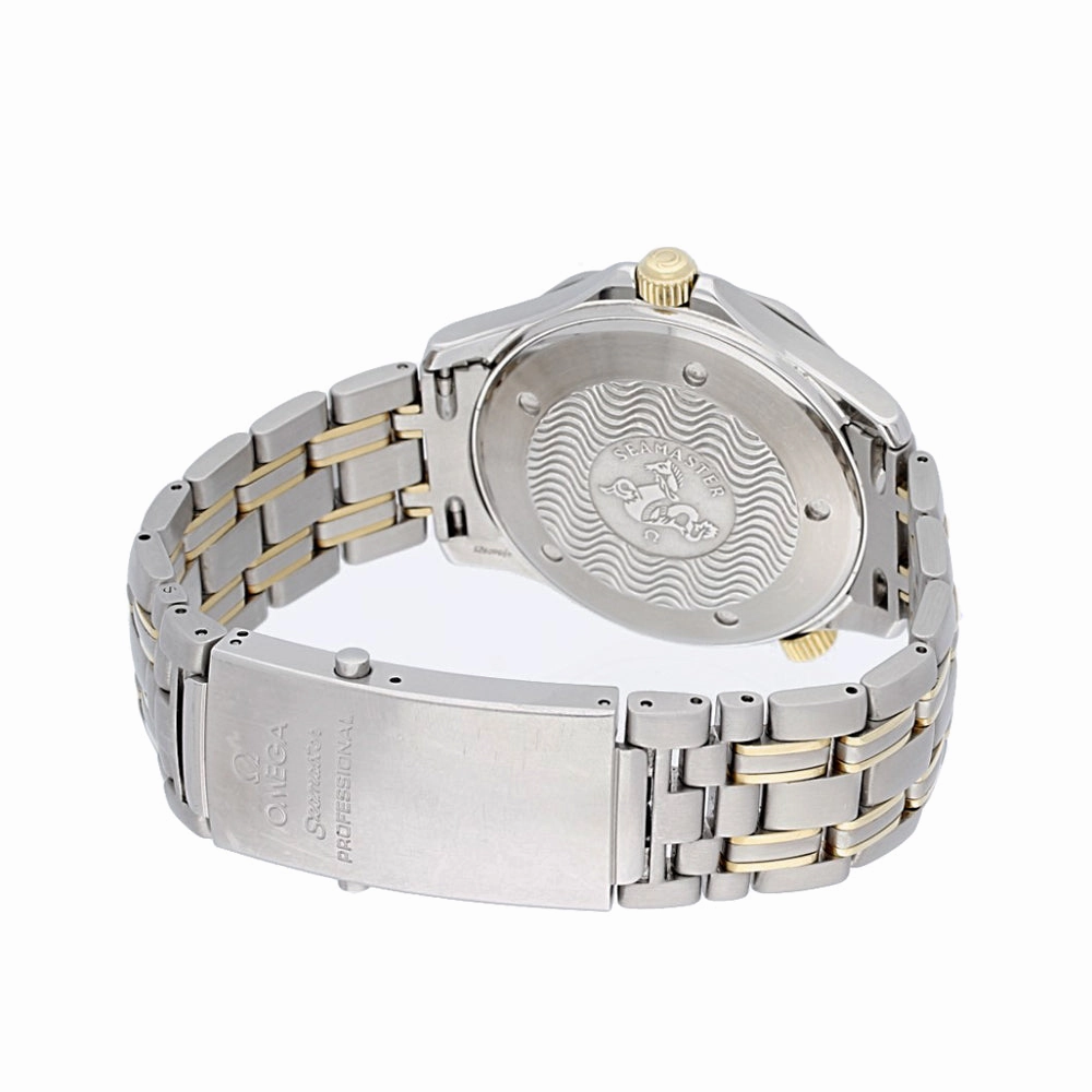 Pre-owned Omega Seamaster Two Tone 1681503 White Dial Box & Service Papers