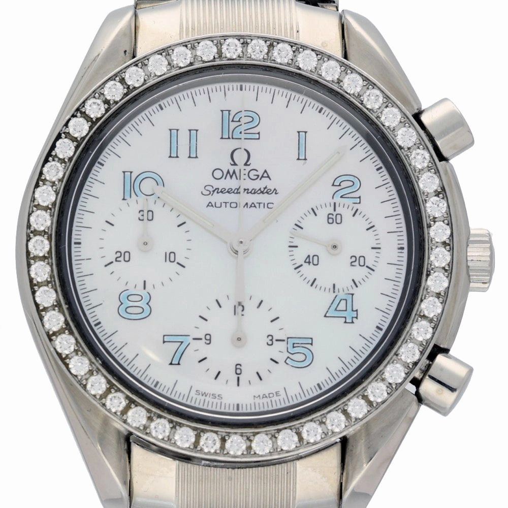 Pre-owned OMEGA Speedmaster Mother of Pearl and Diamond 3515.71.00 Watch