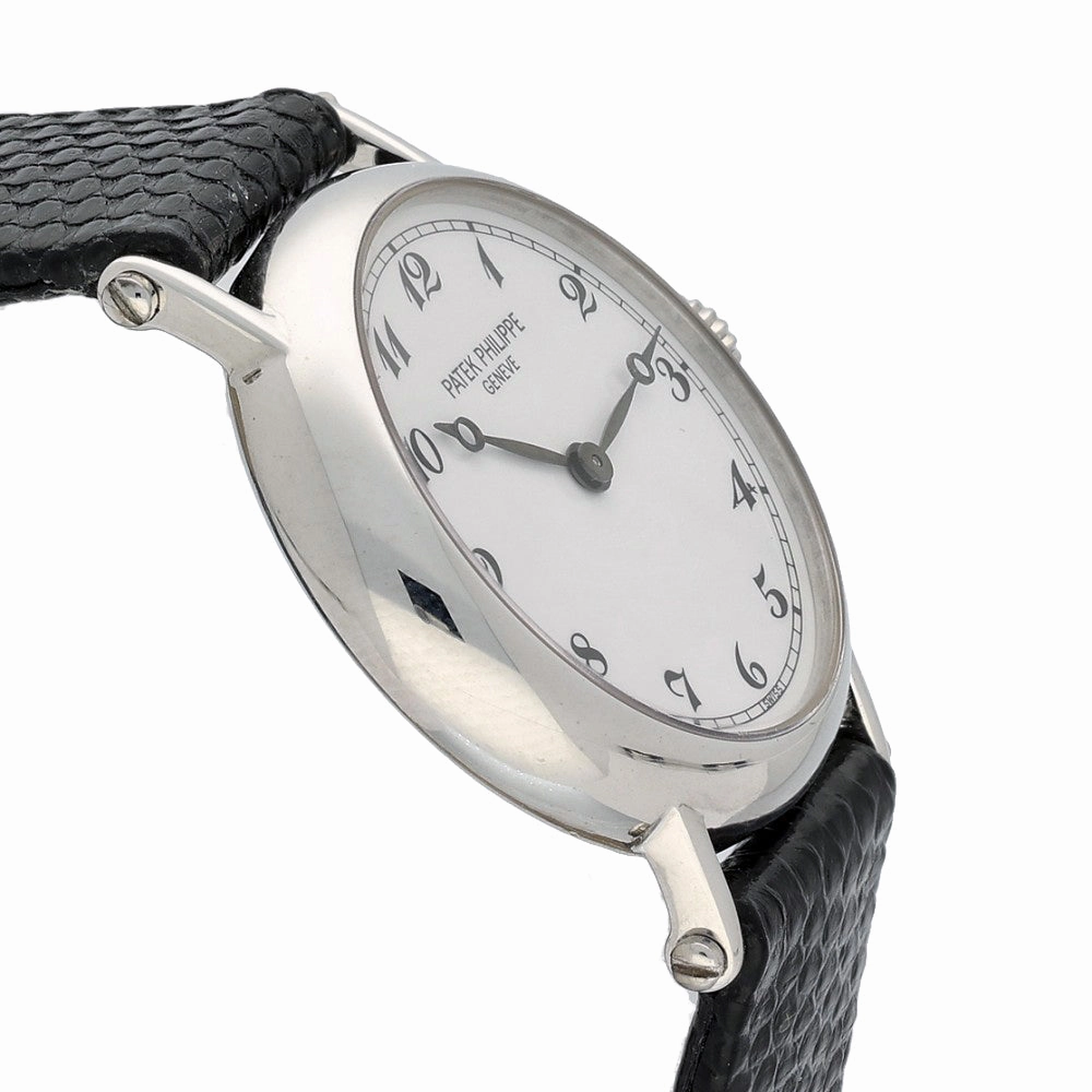 Pre-owned Patek Philippe Calatrava Officer 18ct White Gold Ladies Watch 4860G