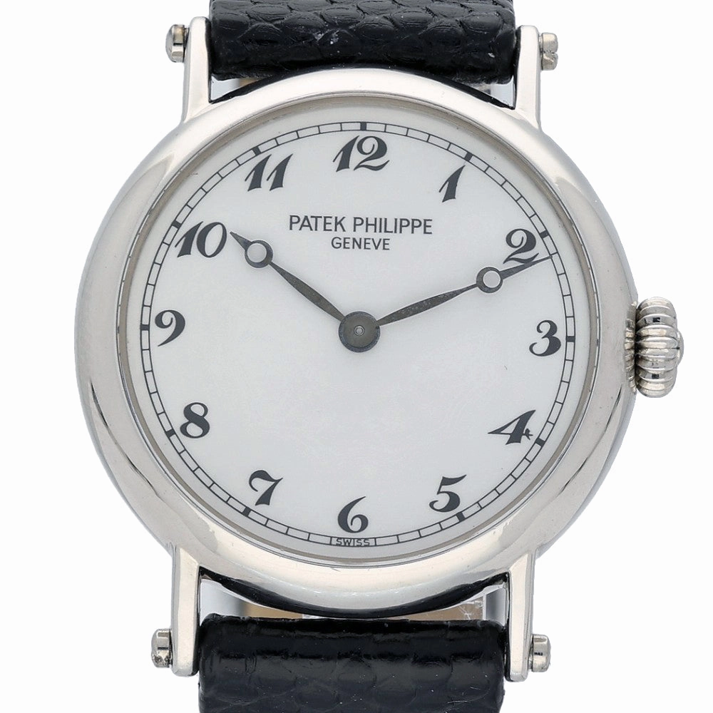 Pre-owned Patek Philippe Calatrava Officer 18ct White Gold Ladies Watch 4860G