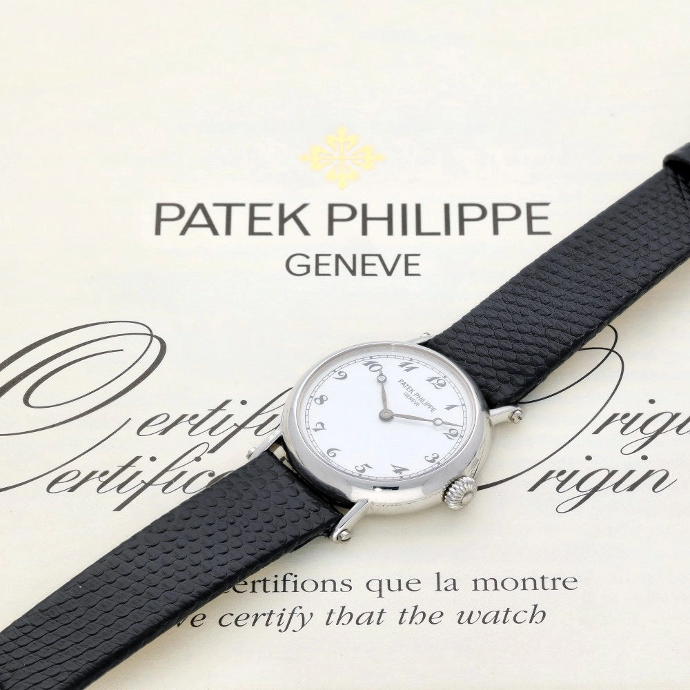 Pre-owned Patek Philippe Calatrava Officer 18ct White Gold Ladies Watch 4860G