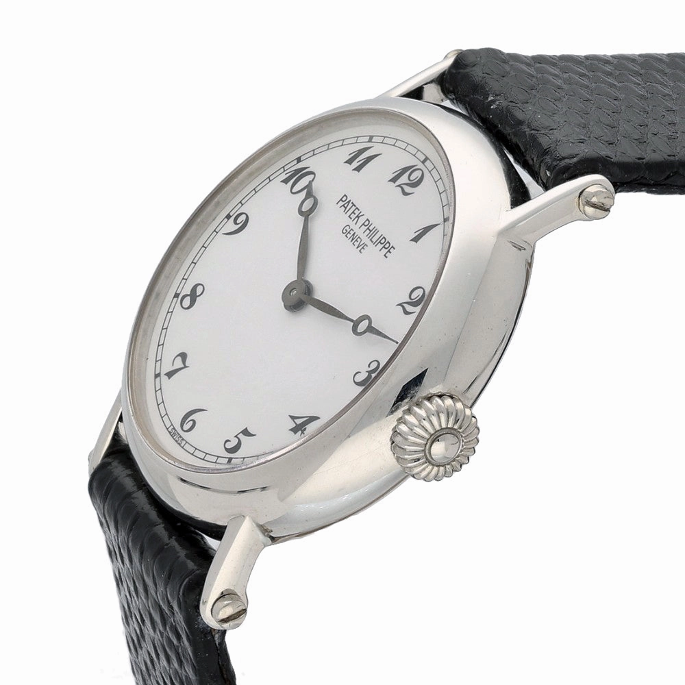 Pre-owned Patek Philippe Calatrava Officer 18ct White Gold Ladies Watch 4860G