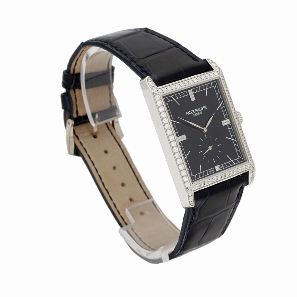 Pre-owned Patek Philippe Gondolo 18ct White Gold Manual Wind Leather Strap Watch, 5112-001G