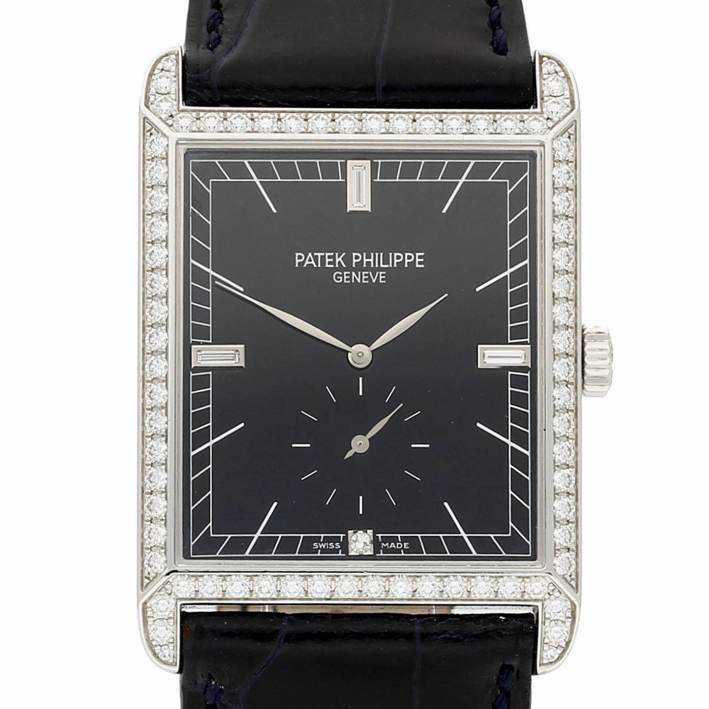 Pre-owned Patek Philippe Gondolo 18ct White Gold Manual Wind Leather Strap Watch, 5112-001G