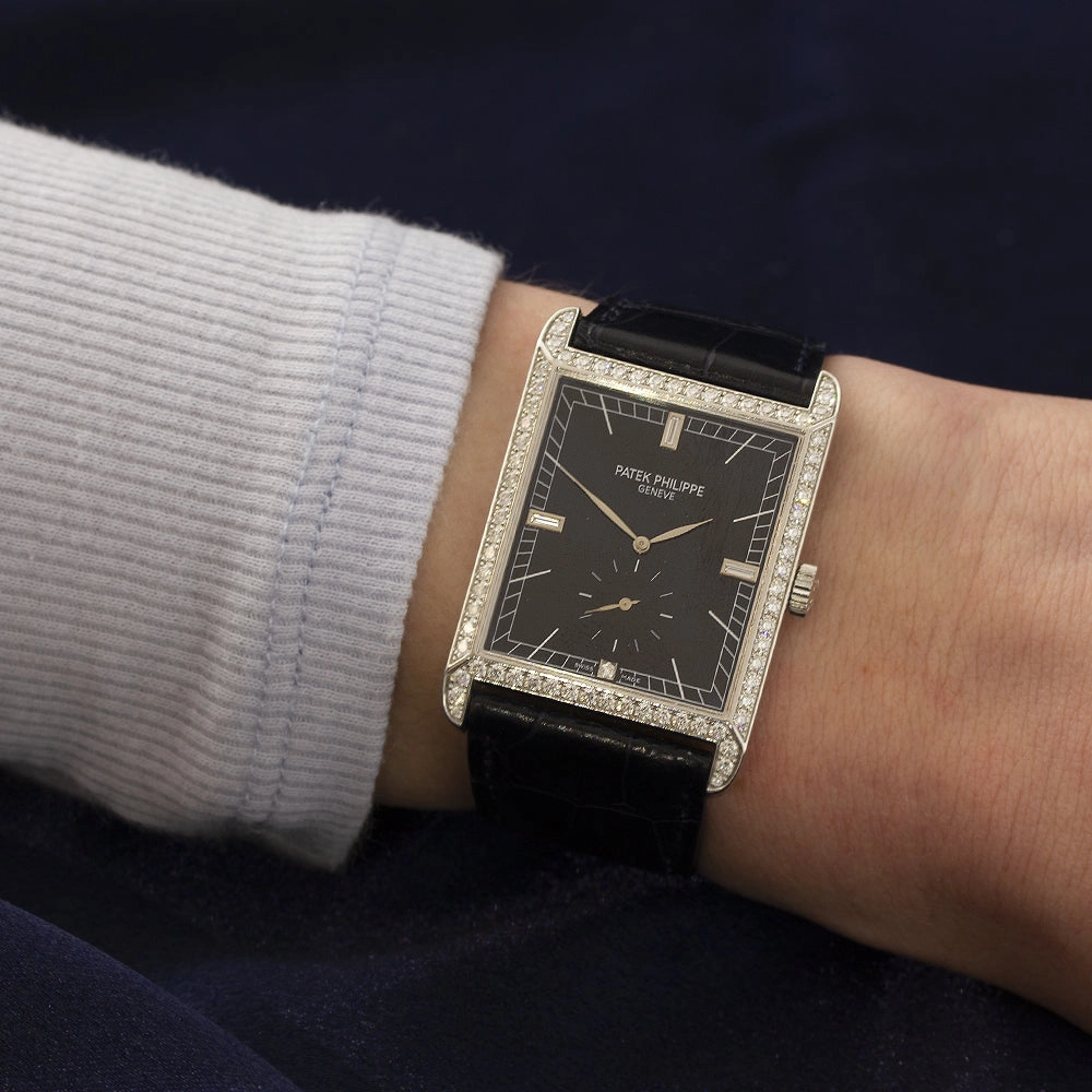 Pre-owned Patek Philippe Gondolo 18ct White Gold Manual Wind Leather Strap Watch, 5112-001G