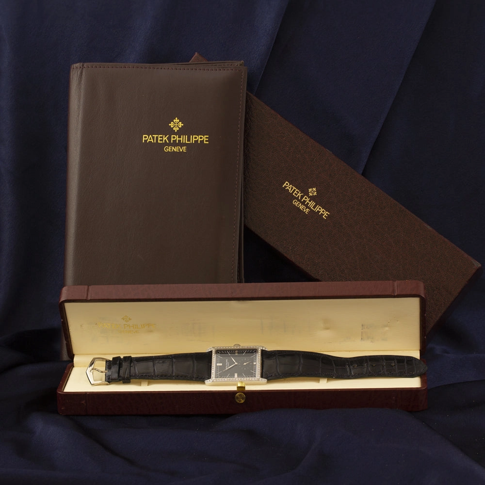Pre-owned Patek Philippe Gondolo 18ct White Gold Manual Wind Leather Strap Watch, 5112-001G