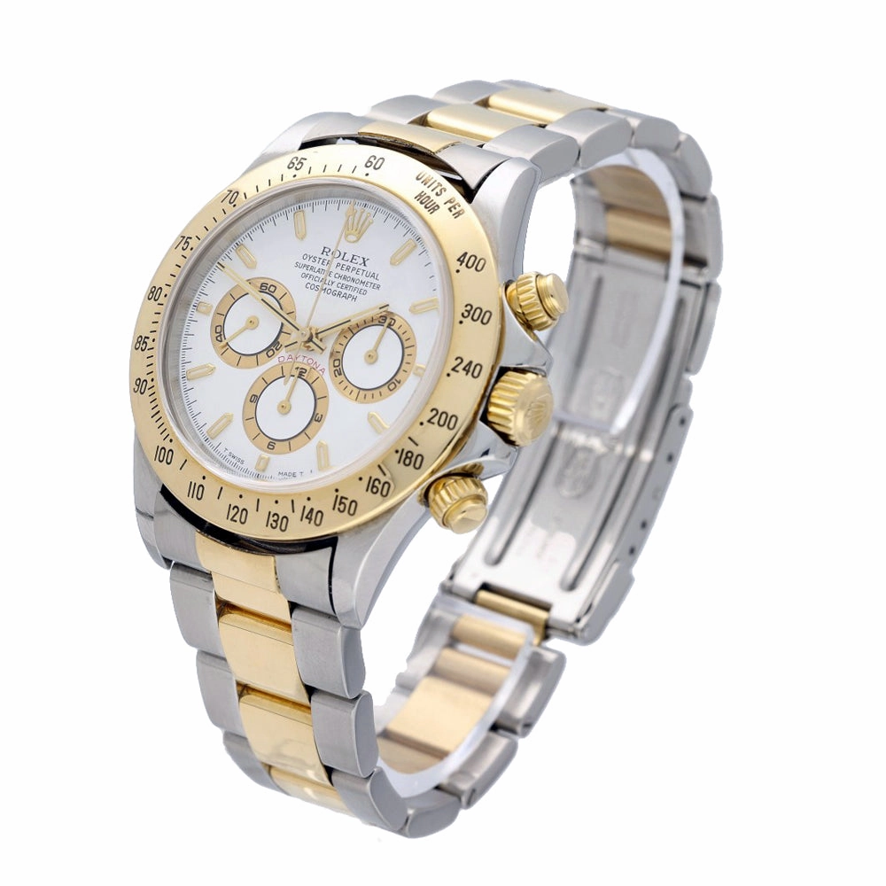 Pre-owned Rolex Daytona 16523 1999 40mm White Dial Two-Tone Automatic Watch
