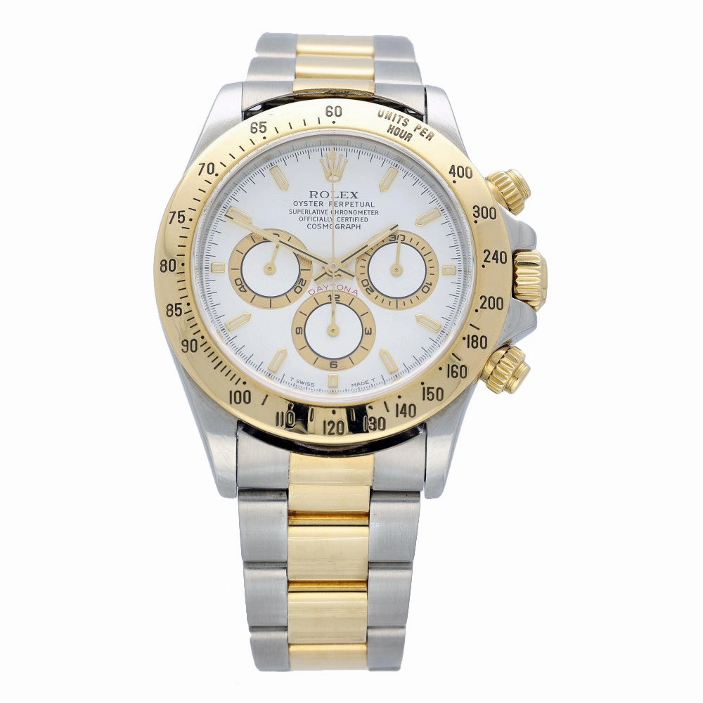 Pre-owned Rolex Daytona 16523 1999 40mm White Dial Two-Tone Automatic Watch