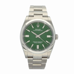 Pre-owned Rolex Oyster Perpetual 36mm Forest Green Dial 2022 126000 Watch