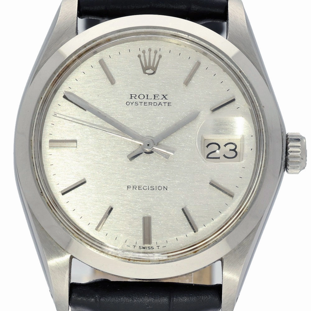 Pre-owned Rolex Oysterdate Precision 6694 Silver Dial Manual Vintage Watch