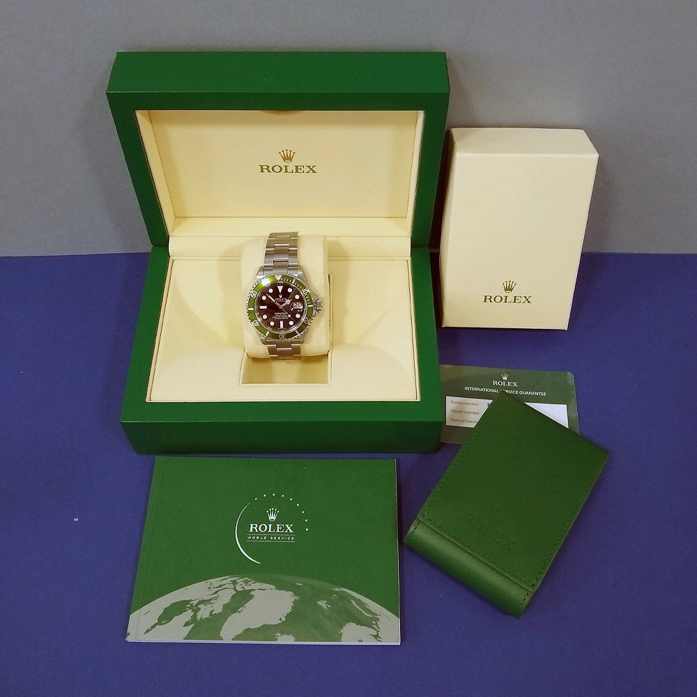 Pre-owned Rolex Submariner 'Kermit' Stainless Steel Bracelet Watch, 16610