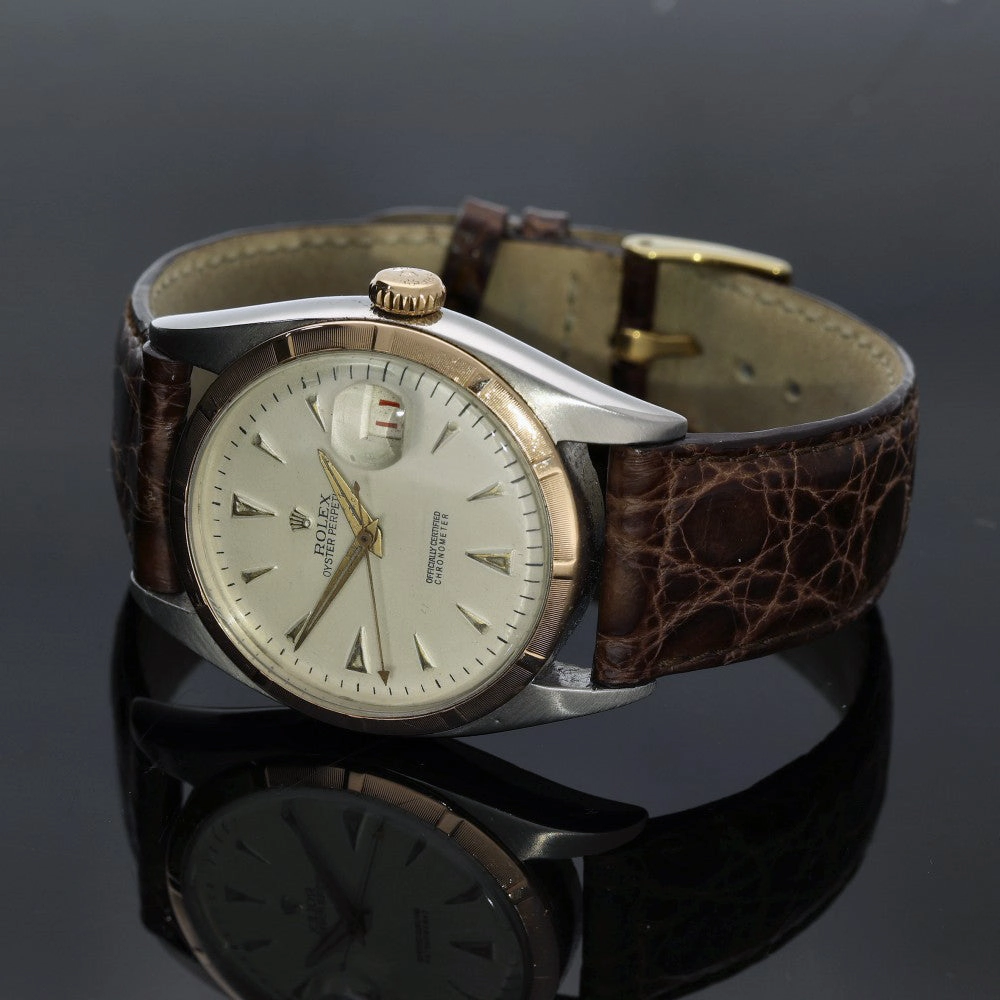 Pre-owned Vintage Rose gold Rolex Date just 1940's Watch