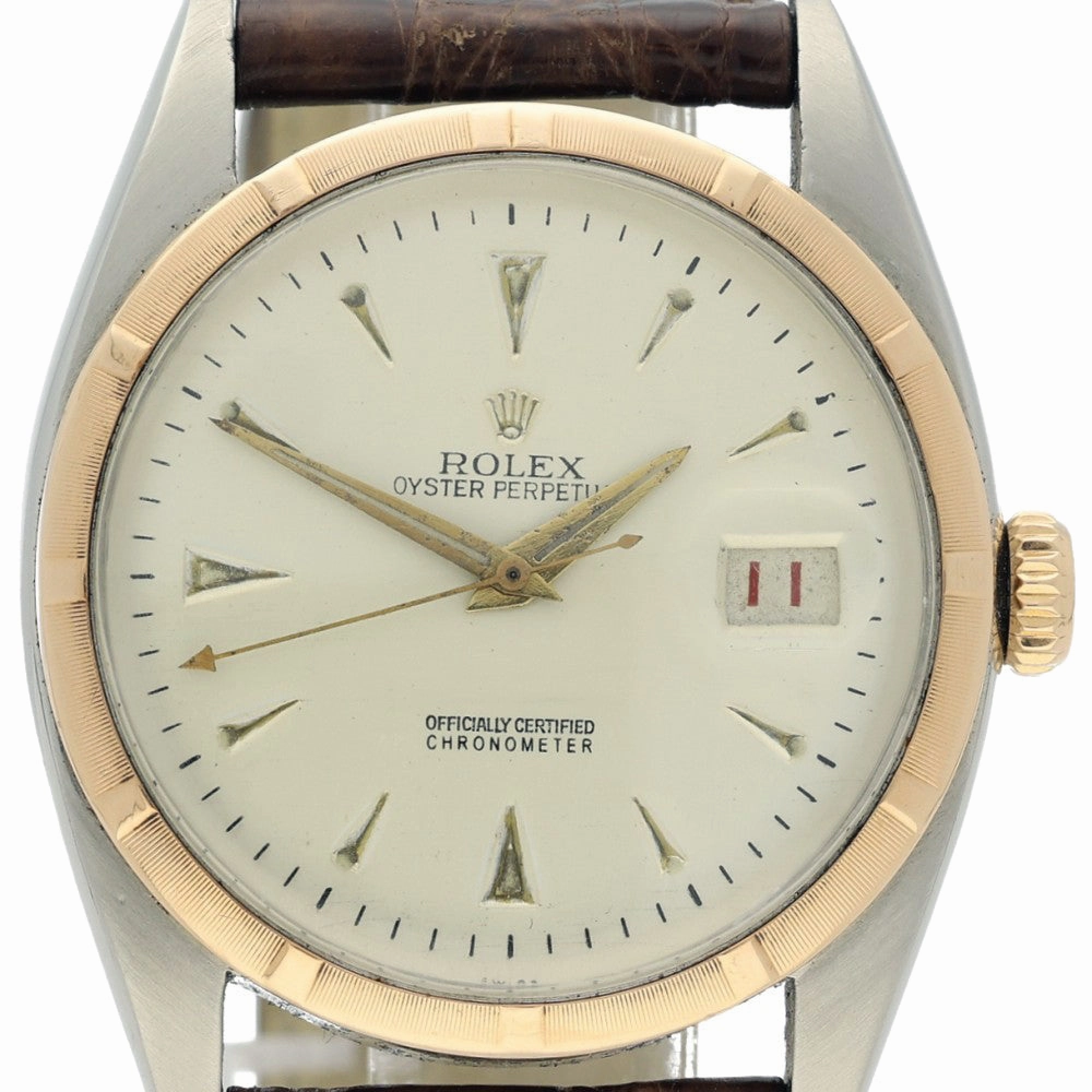 Pre-owned Vintage Rose gold Rolex Date just 1940's Watch