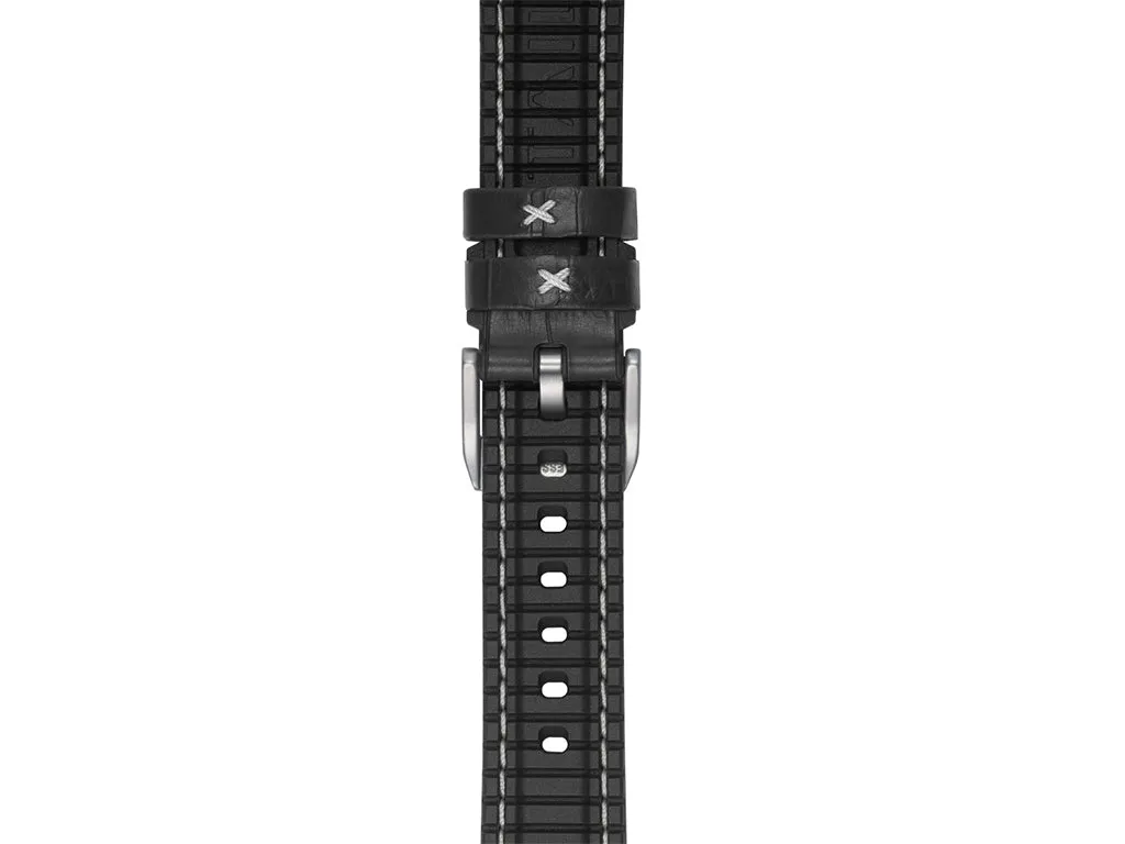 "Max Sport" Leather Rubber Strap Black