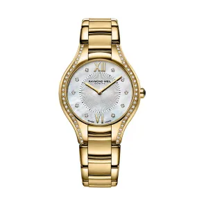 Raymond Weil Noemia Ladies Quartz 62 Diamond Mother-of-Pearl Gold PVD Watch 24mm 5124-PS-00985