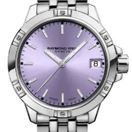 Raymond Weil Tango Classic Ladies Quartz Lavender Dial Steel Date Watch, 30mm 5960-ST-46001