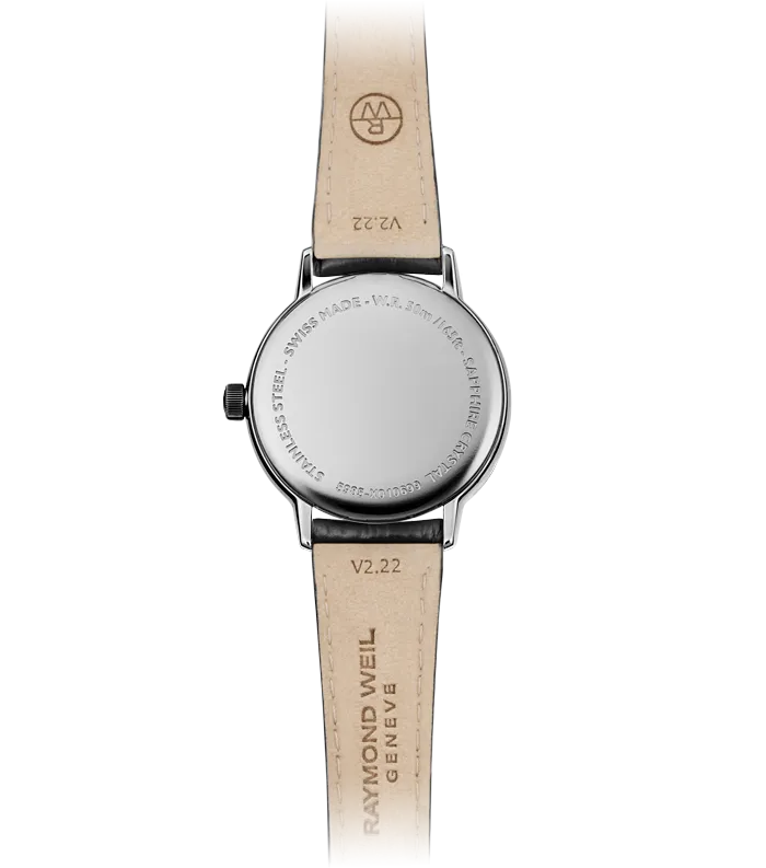 Raymond Weil Toccata Ladies Black Leather Quartz Watch, 29mm 5985-STC-00659