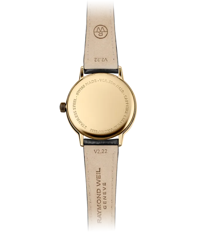 Raymond Weil Toccata Ladies Gold PVD Leather Quartz Watch, 29 mm 5985-PC-00359