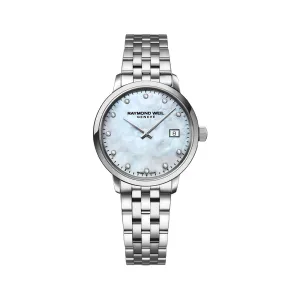 Raymond Weil Toccata Ladies White Mother-of-Pearl Diamond Quartz Watch, 29mm 5985-ST-97081