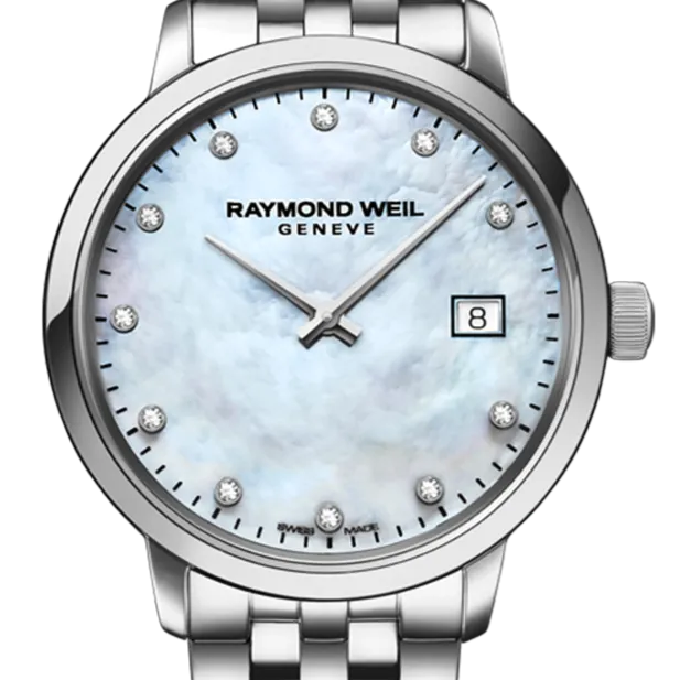 Raymond Weil Toccata Ladies White Mother-of-Pearl Diamond Quartz Watch, 29mm 5985-ST-97081