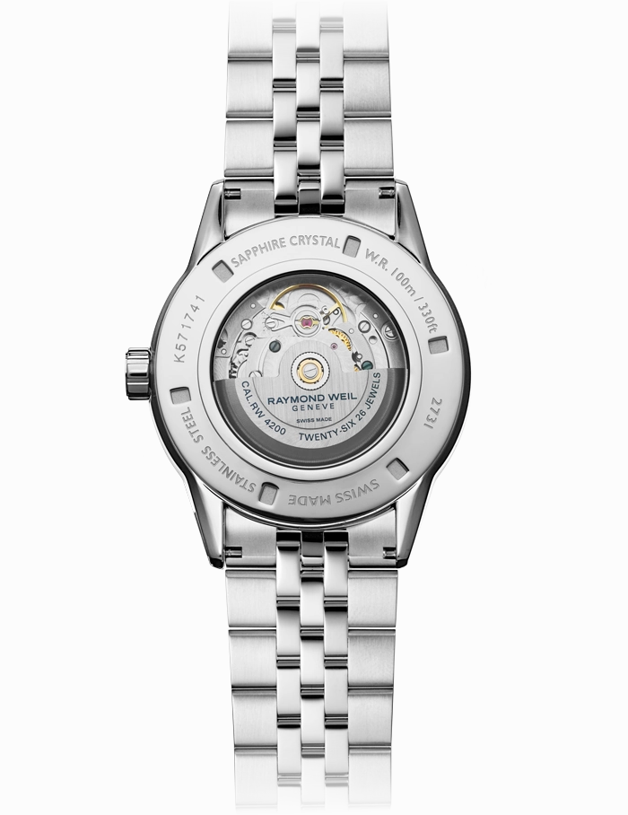 Raymond Weil Freelancer Mens Automatic Green Dial Stainless Steel Bracelet Watch, 42mm 2731-ST-52001