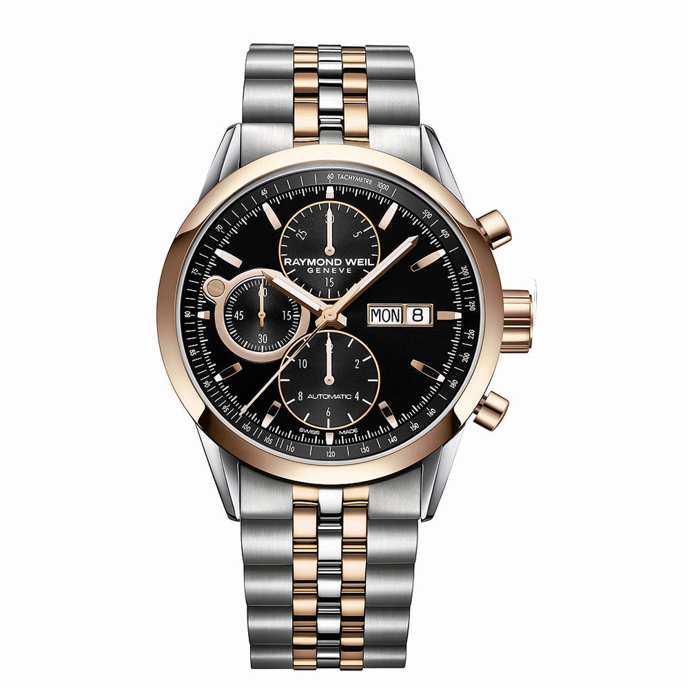 Raymond Weil Men's Freelancer Automatic Chronograph Rose Two-Tone Watch 77301