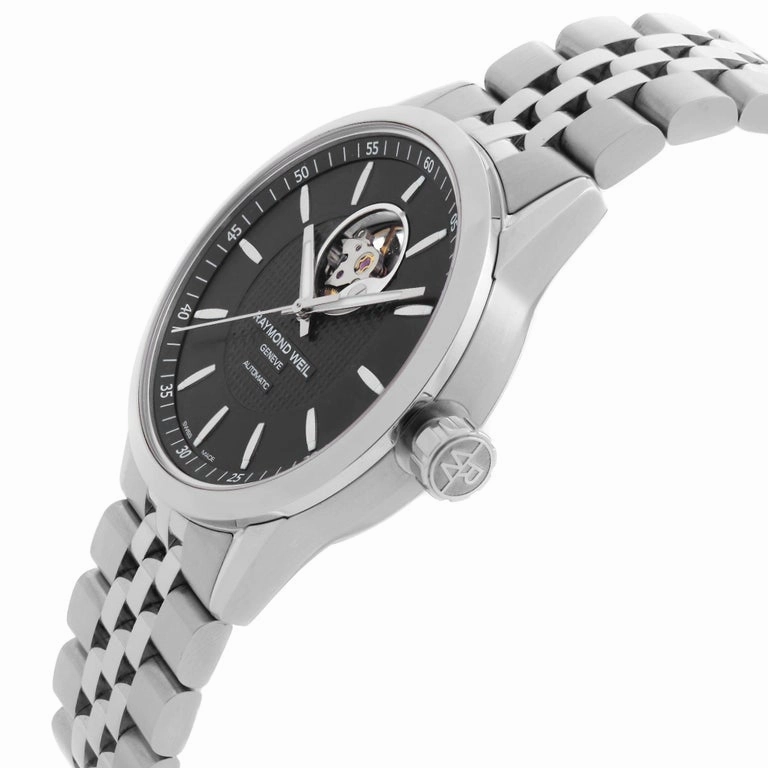 Raymond Weil Mens Freelancer Automatic Open Balance Wheel Bracelet Watch, 2710-ST-20021