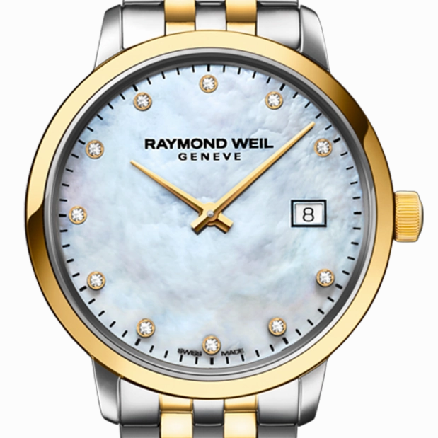 Raymond Weil Toccata Ladies Quartz Two-tone Gold 11 Diamond Watch, 29mm 5985-STP-97081