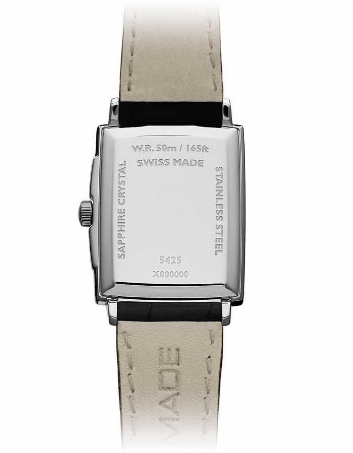 Raymond Weil Toccata Mens Classic Rectangular Stainless Steel Leather Watch, 37 x 29 mm 5425-STC-00300
