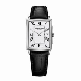 Raymond Weil Toccata Mens Classic Rectangular Stainless Steel Leather Watch, 37 x 29 mm 5425-STC-00300