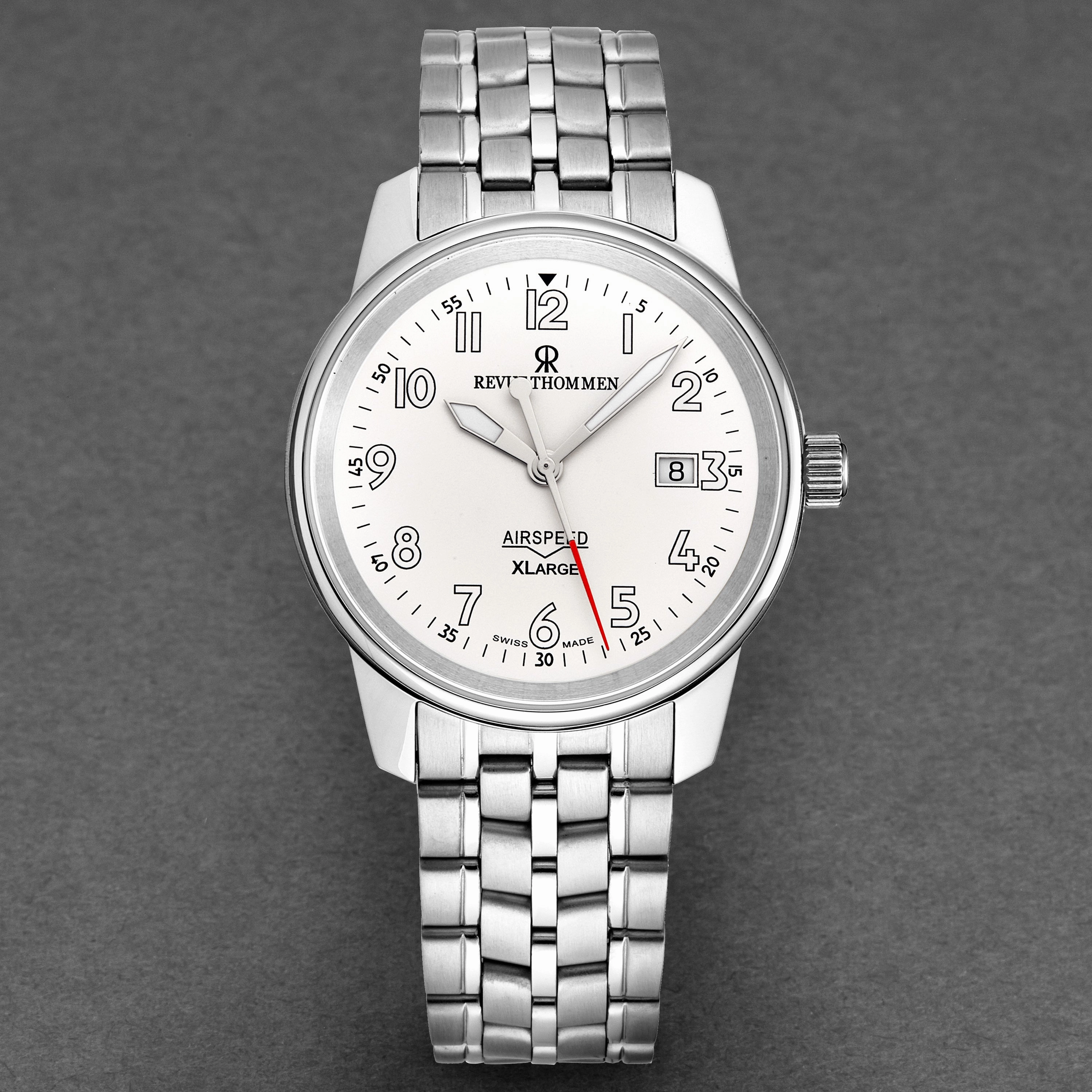Revue Thommen Men's 16052.2132 'Air Speed' Silver Dial Stainless Steel Swiss Automatic Watch